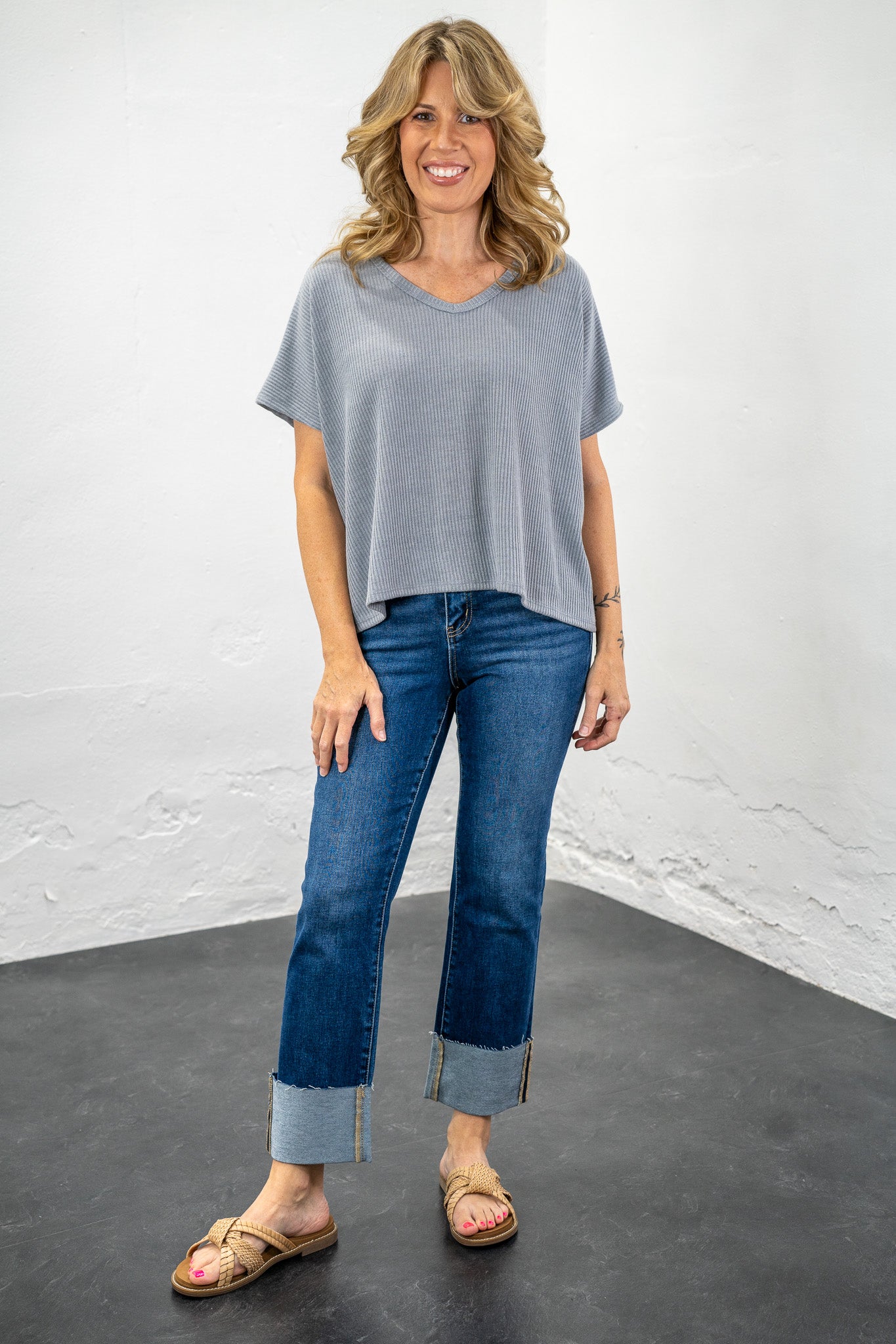 Elise Grey Top