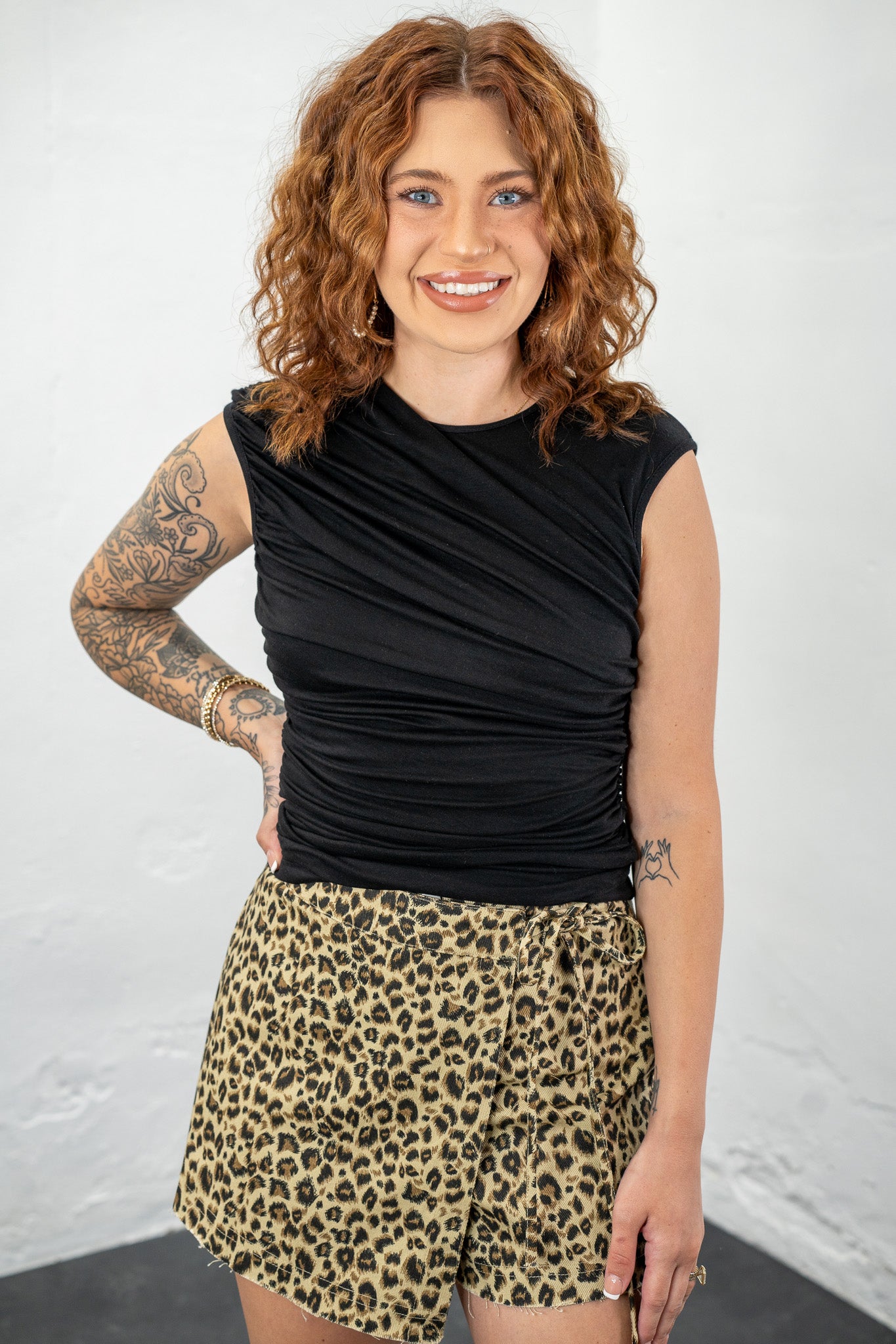 Melissa Black Ruched Top