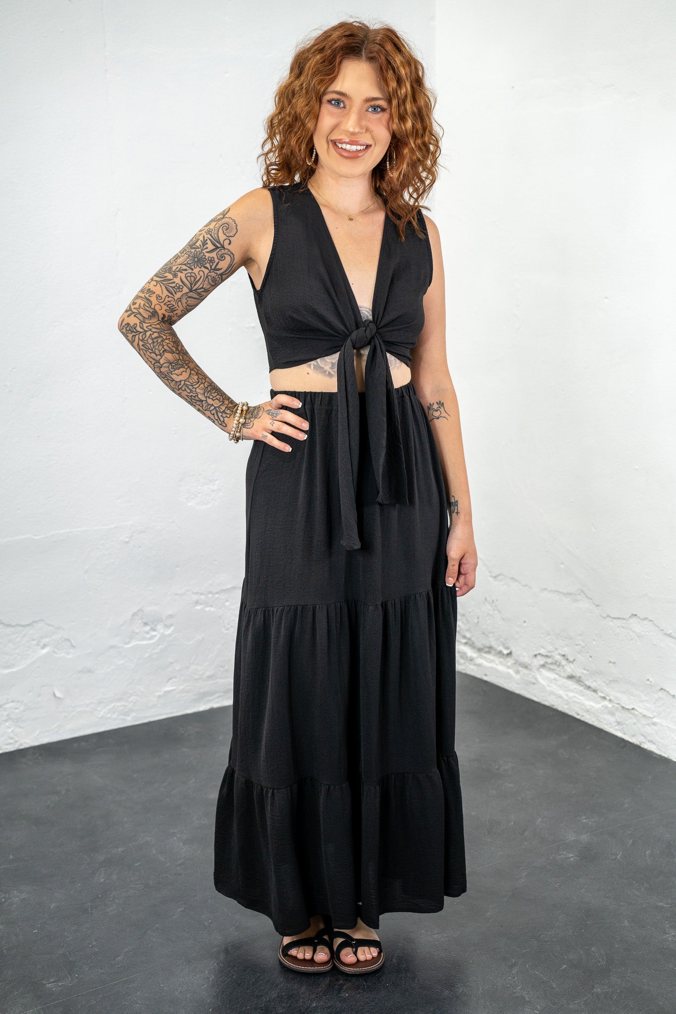 Amaya Black Skirt Set