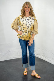 Mercedes Floral Striped Top