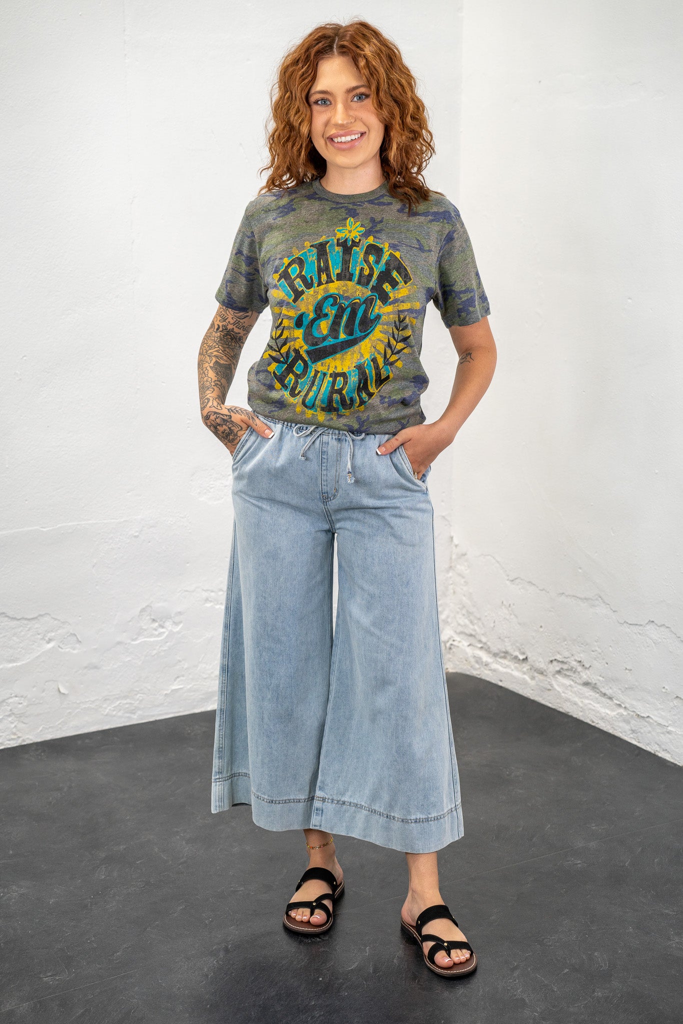 Veronica Wide Leg Capri Jeans