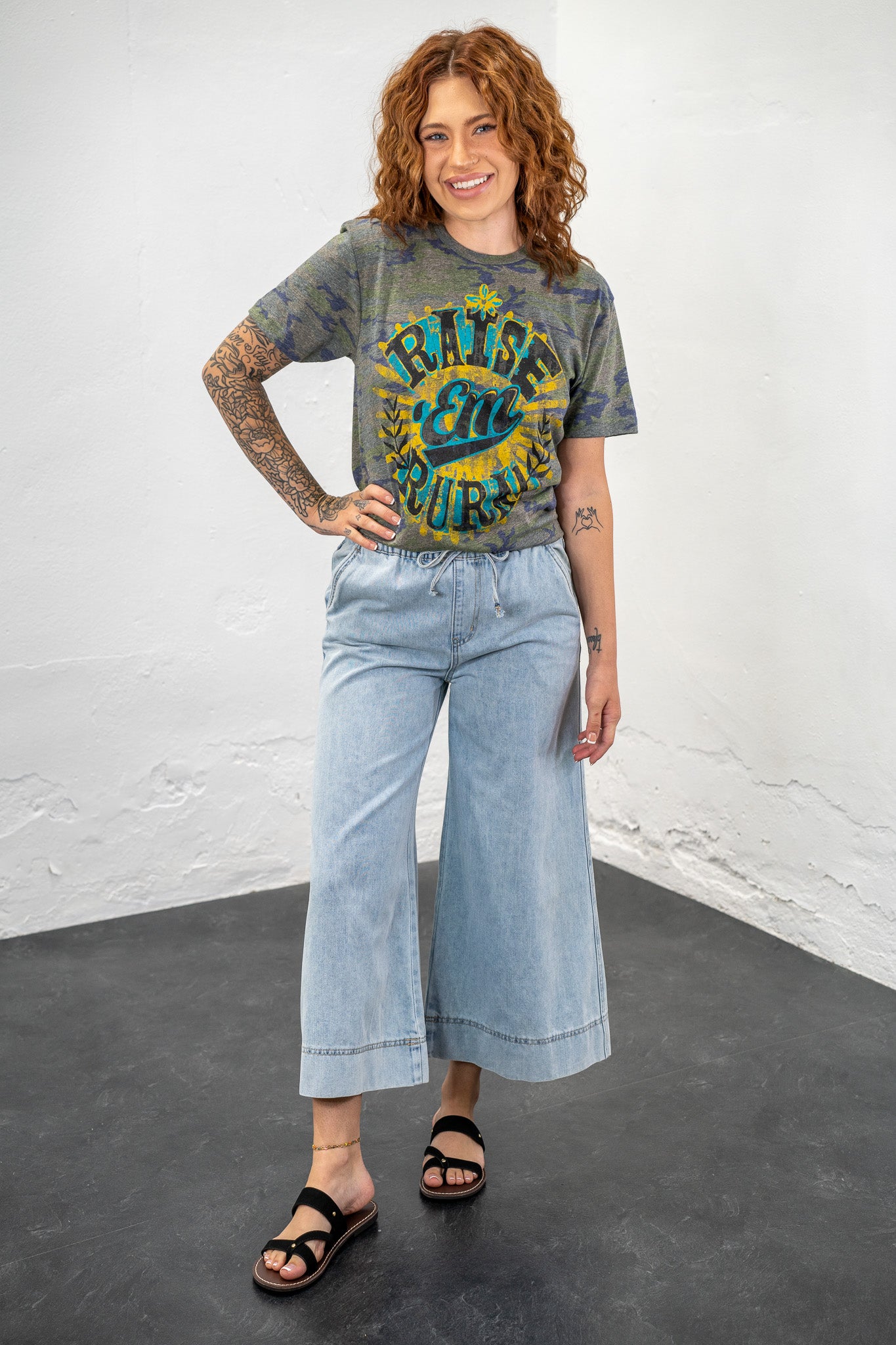 Veronica Wide Leg Capri Jeans