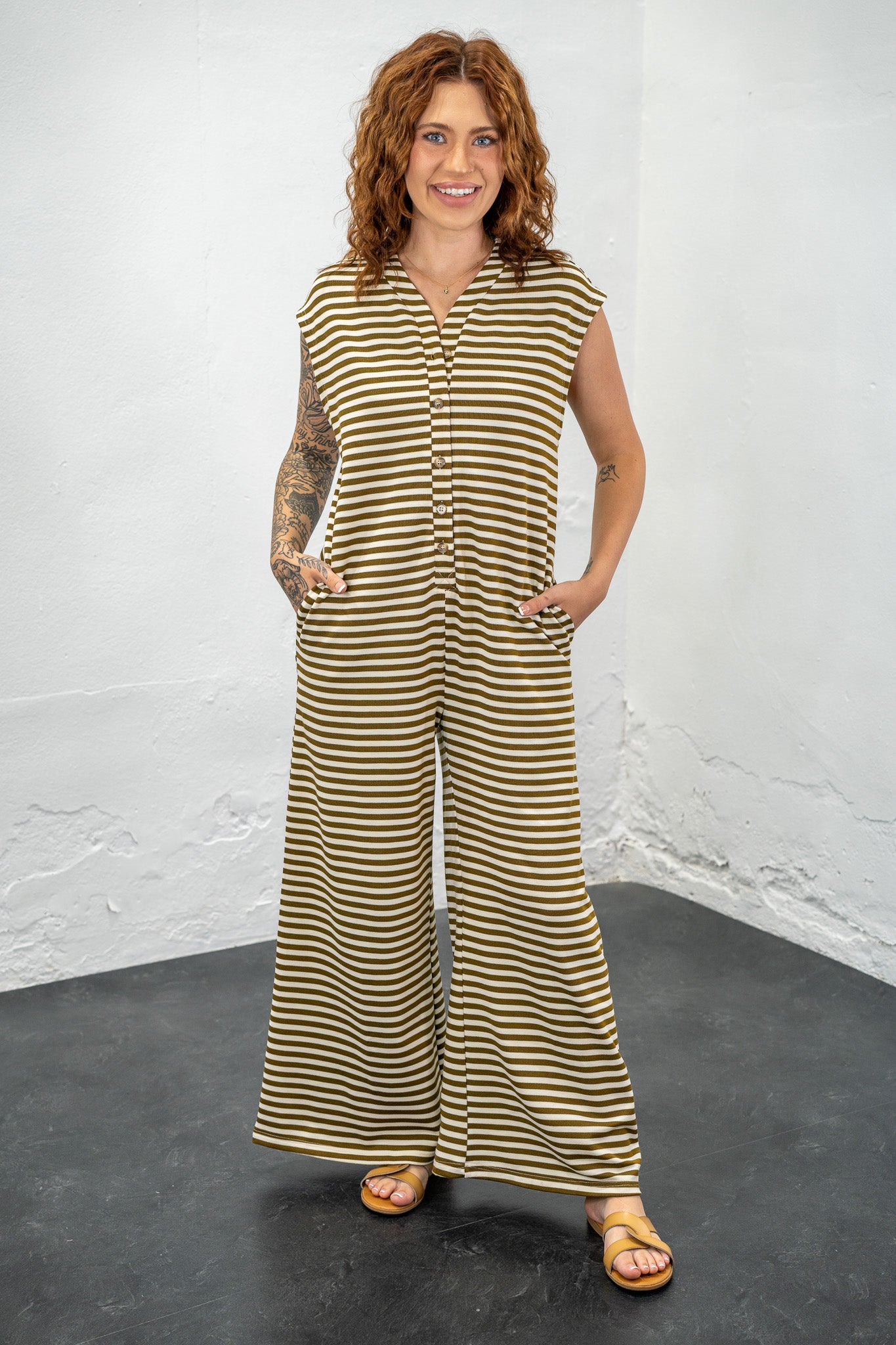 Karma Striped Jumpsuit