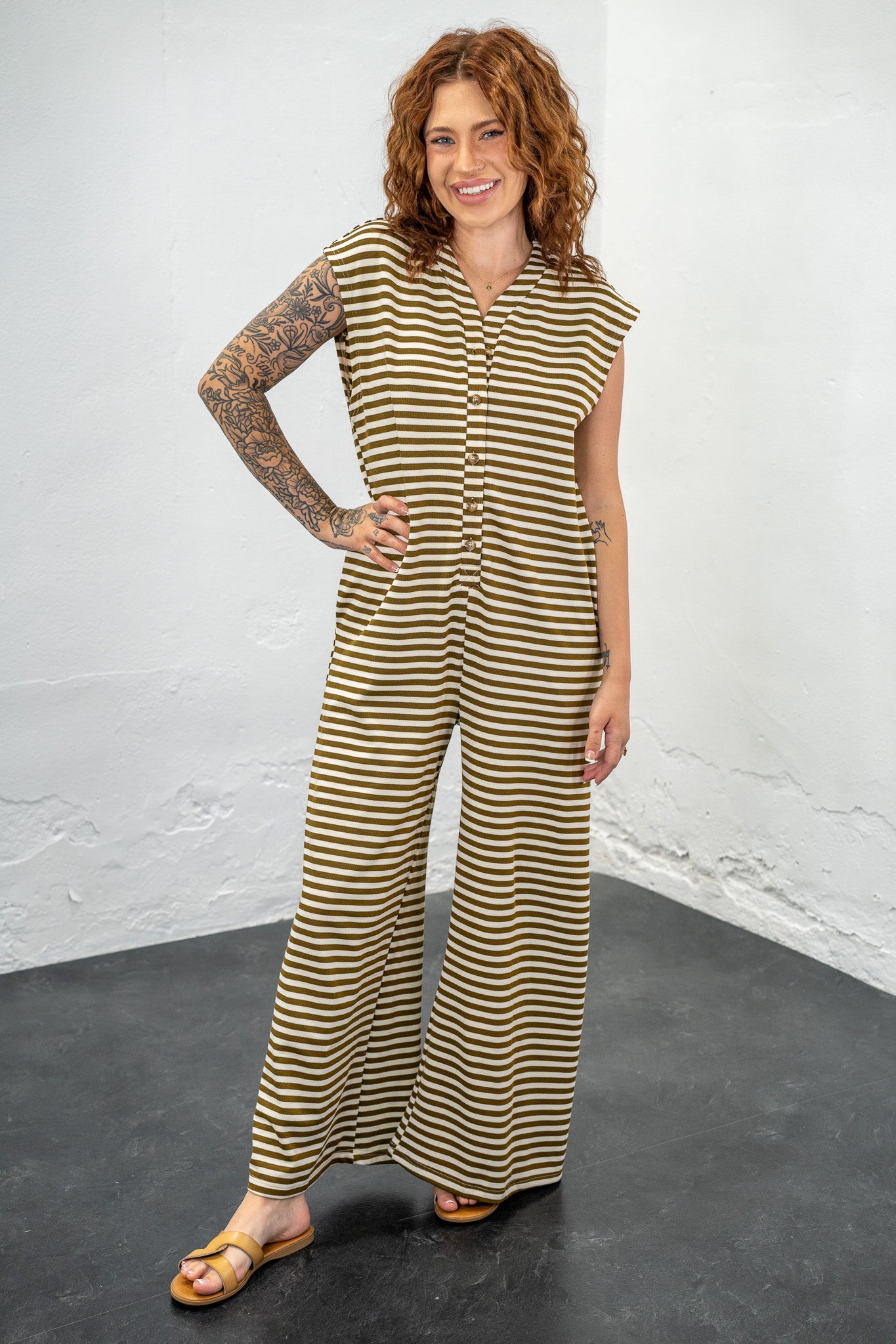 Karma Striped Jumpsuit
