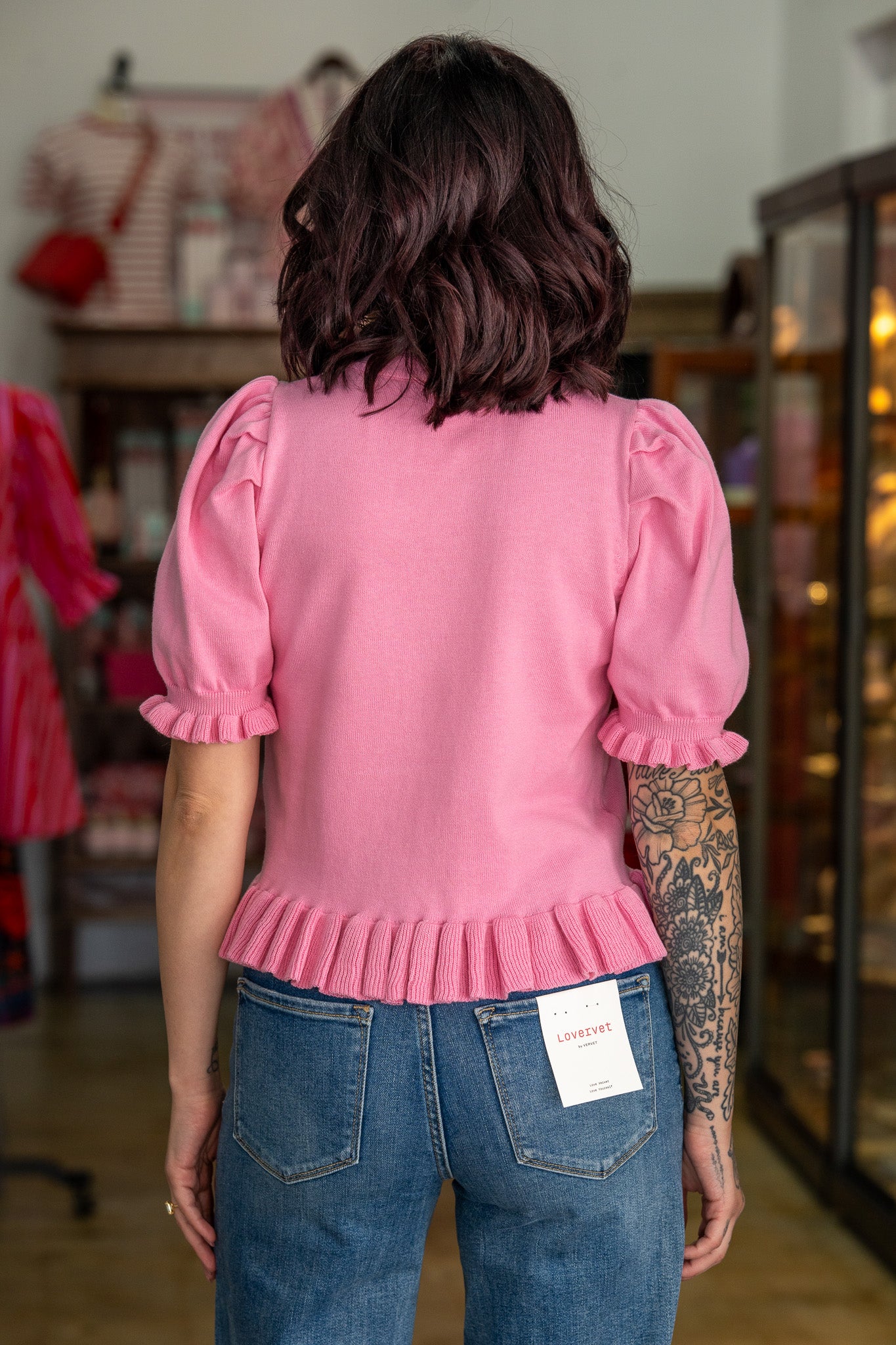 Carla Pink Ruffle Top