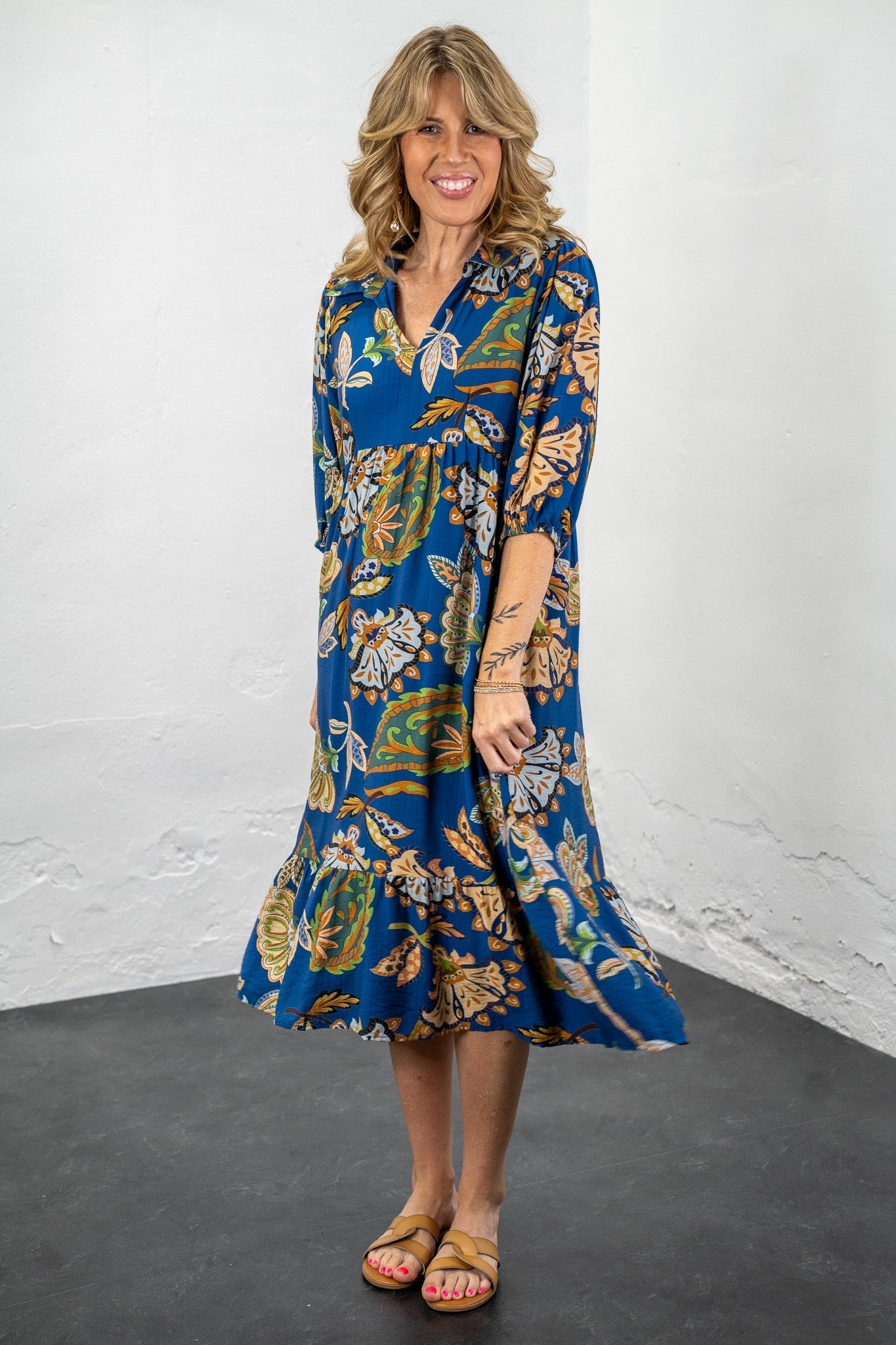 Naomi Blue Floral Dress