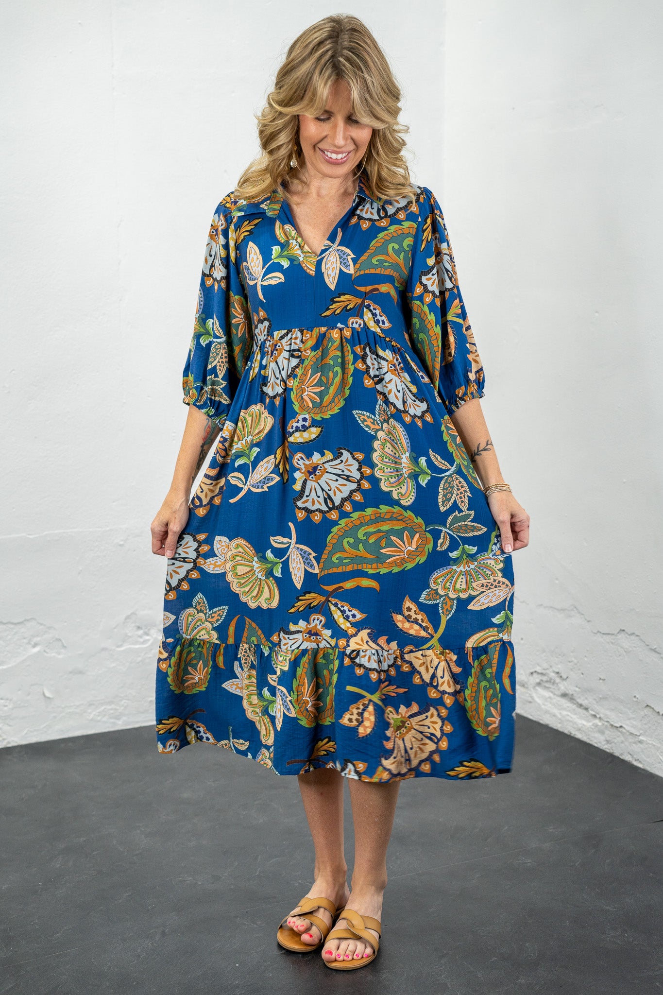 Naomi Blue Floral Dress