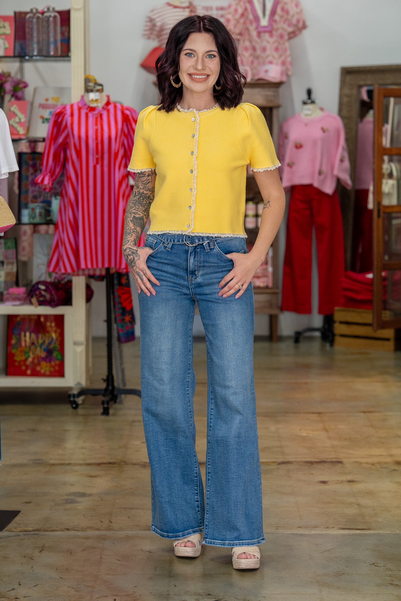 Daydreamer Yellow Button Down