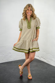 Kelly Green Striped Dress - Final Sale!