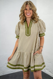 Kelly Green Striped Dress