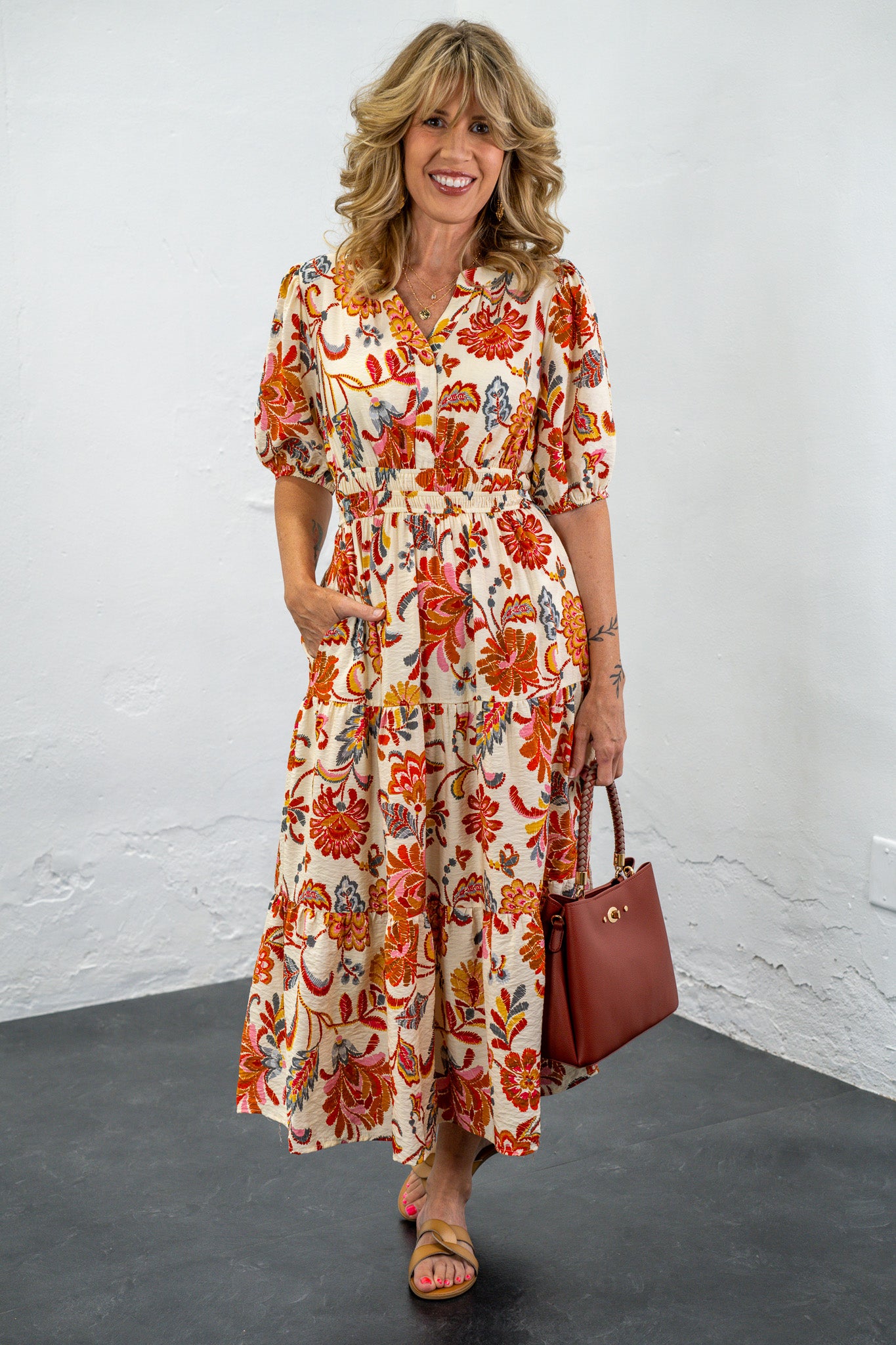 Esmeralda Ivory Floral Dress
