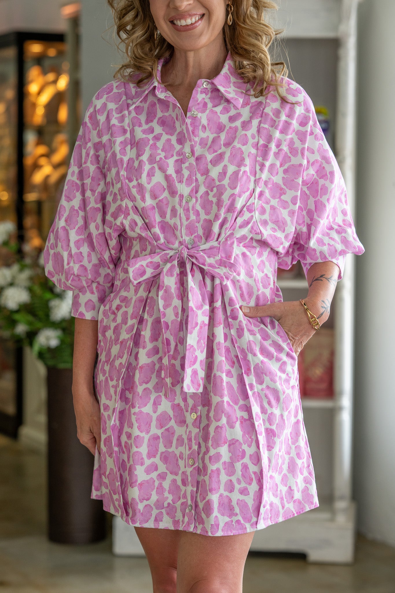 Kathryn Pink Spotted Dress