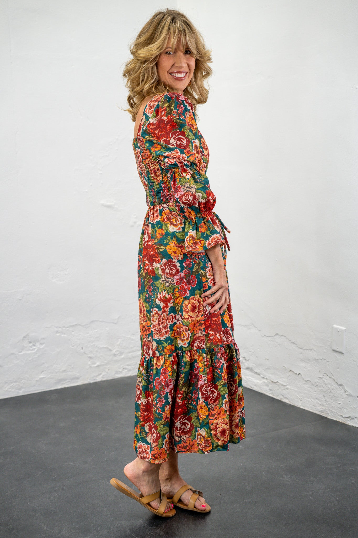 Tatum Teal Floral Dress - Final Sale!