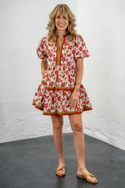Rachel Rust & Green Floral Dress