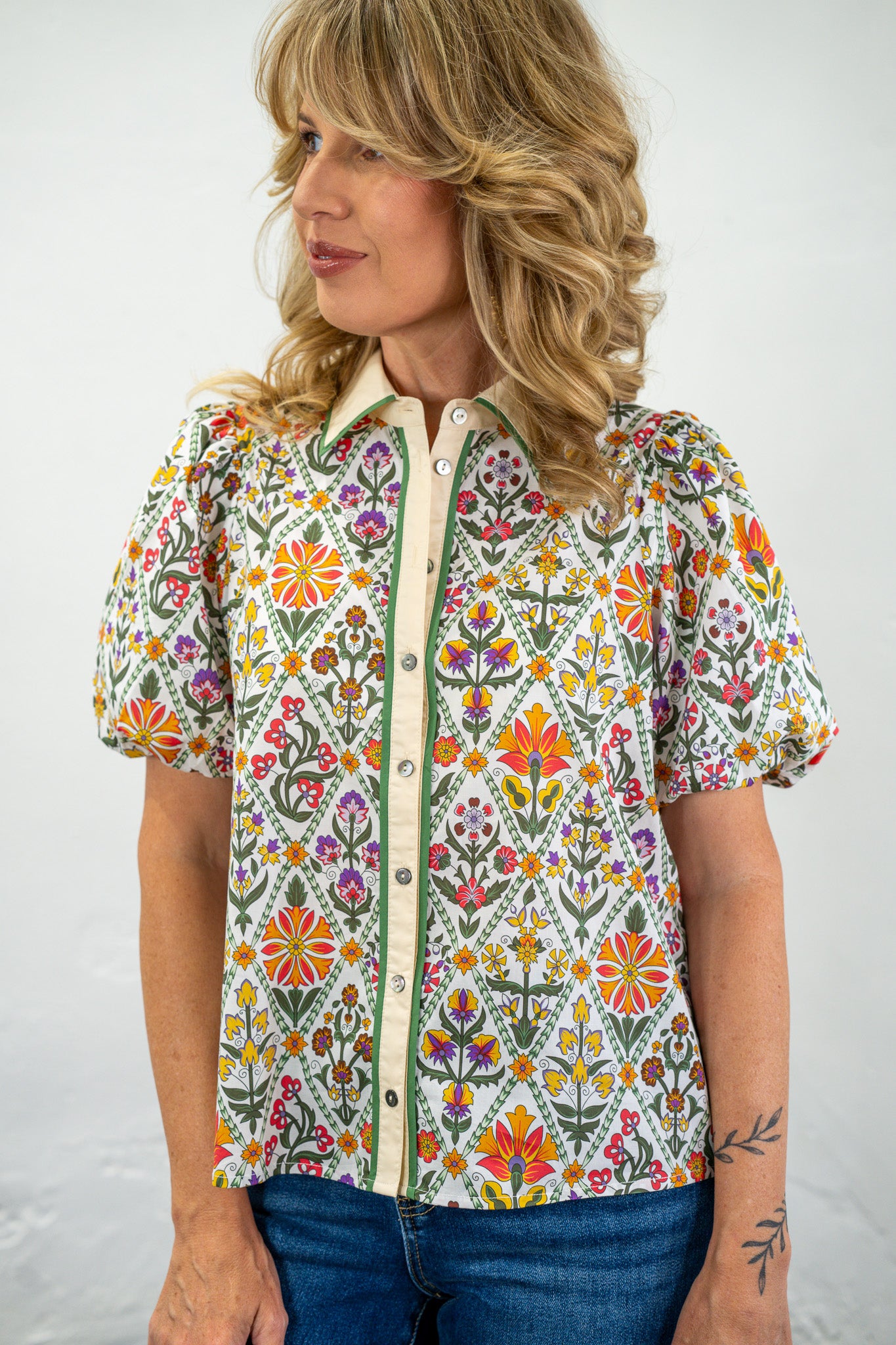 Clara Floral Button-Up Top