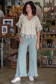 Brooklyn Sage Ruffle Pants