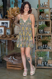 Natalie Olive Floral Dress
