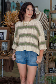 Genevive Olive Crochet Top - Final Sale!