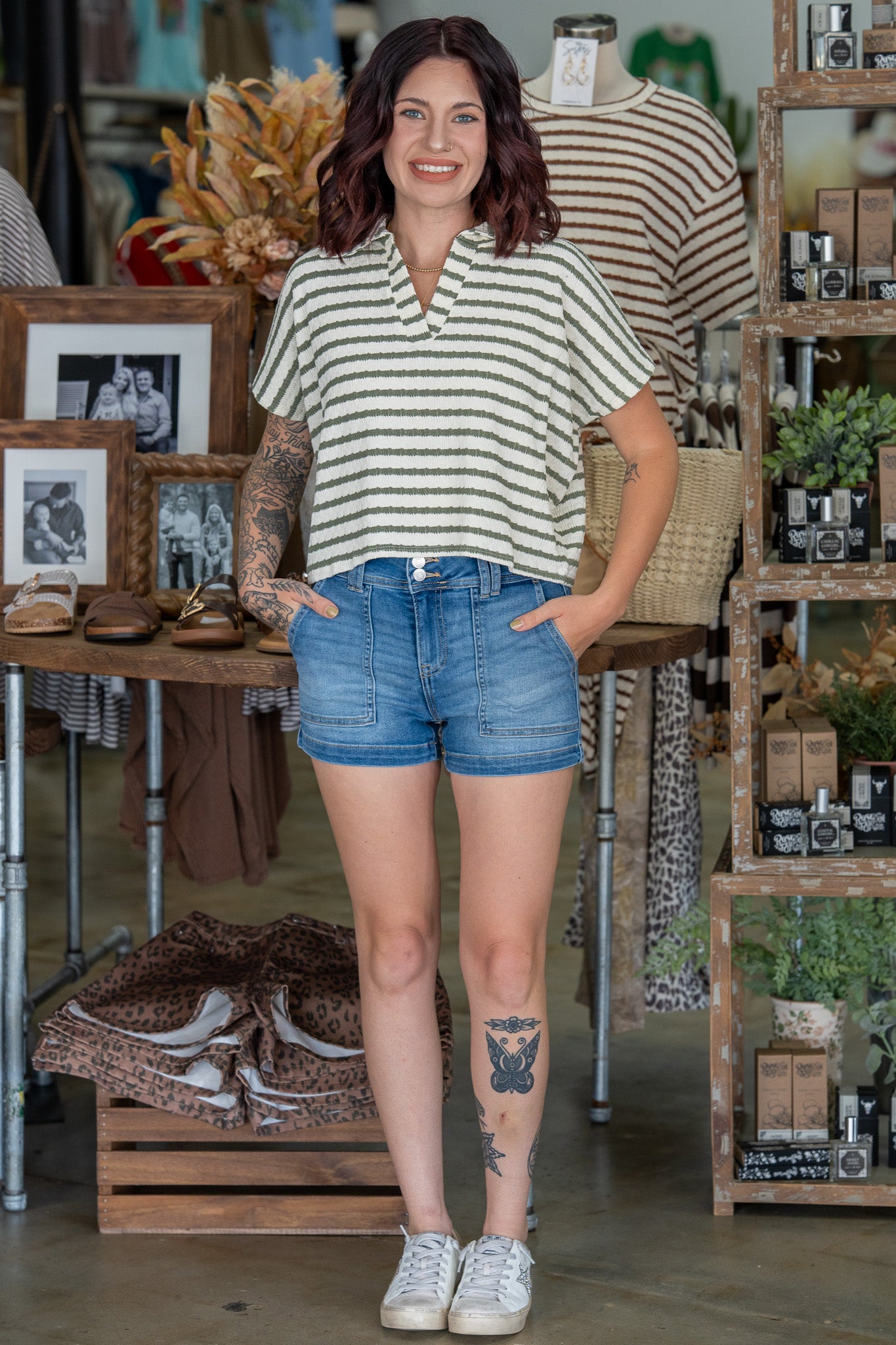 Retro Crush Olive Green Polo Tee