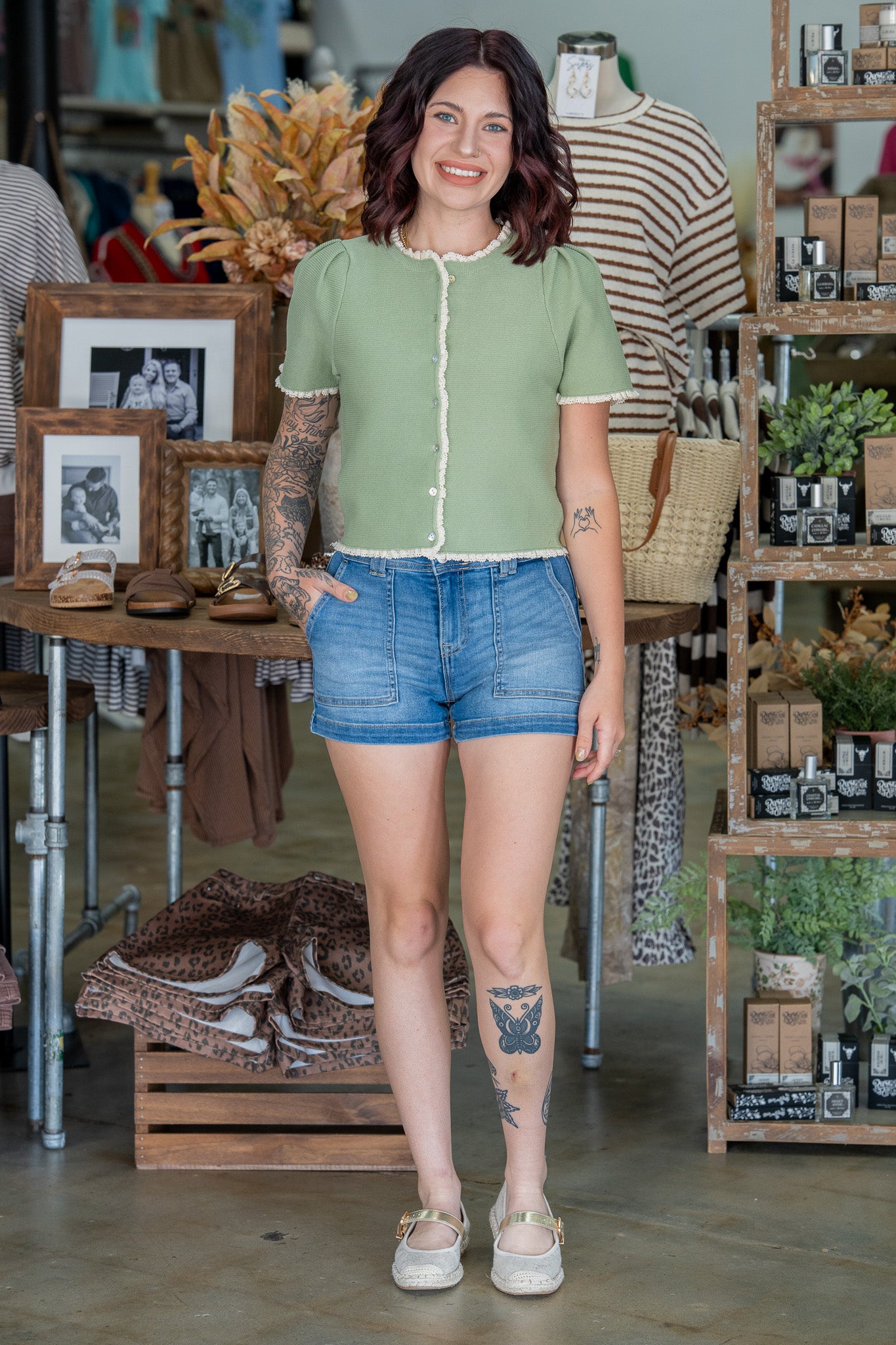 Daydreamer Sage Button Down