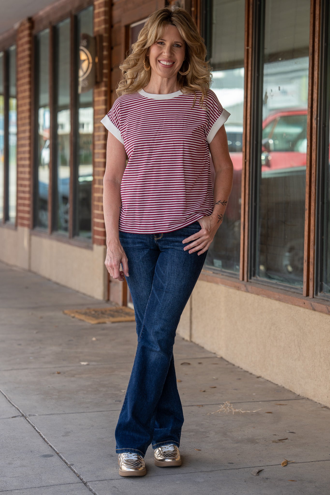 Sunny Stripes Wine Top