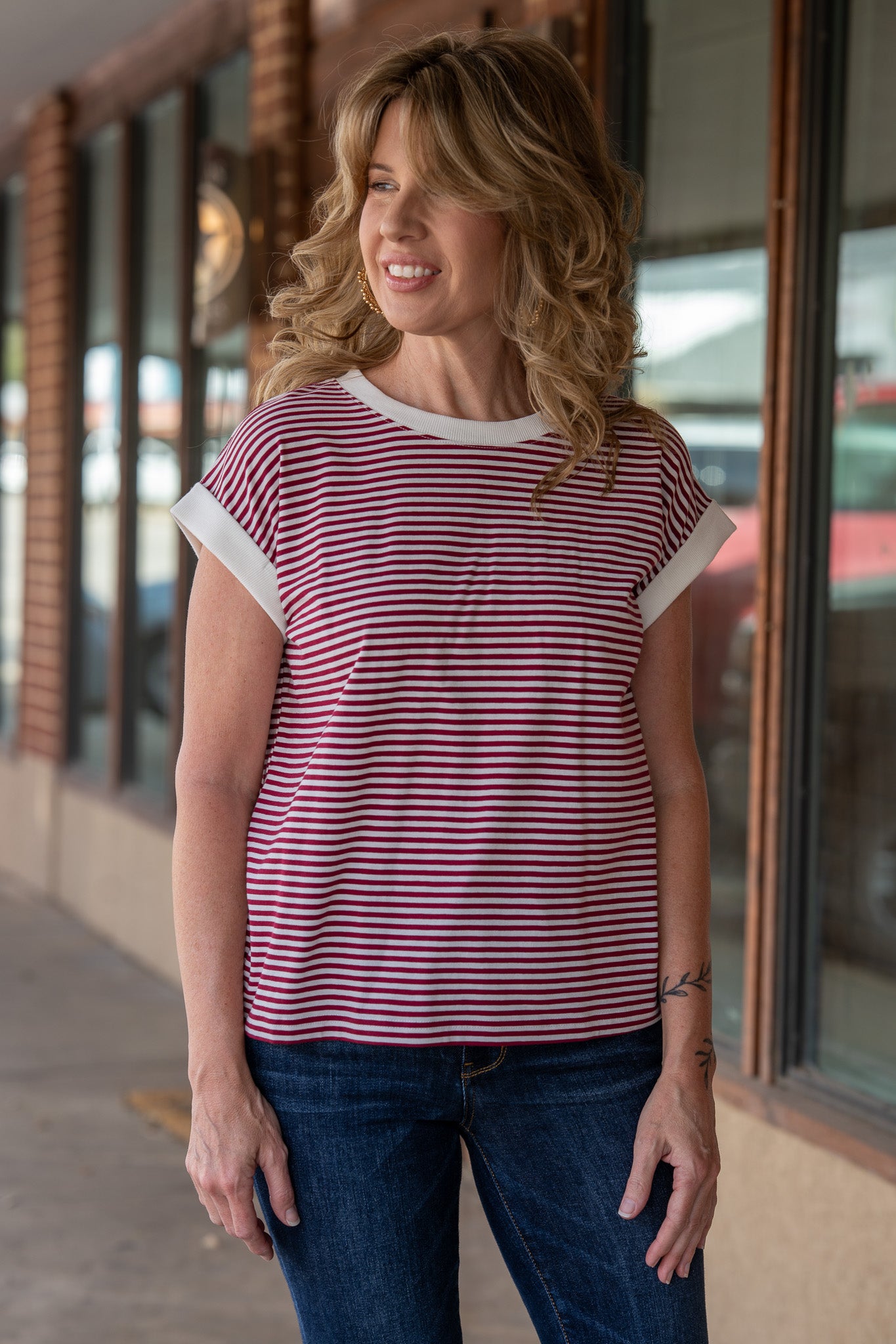 Sunny Stripes Wine Top