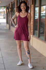 Off Limits Heathered Wine Romper Dress