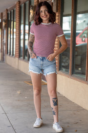 Bree Raw Hem Distressed Shorts
