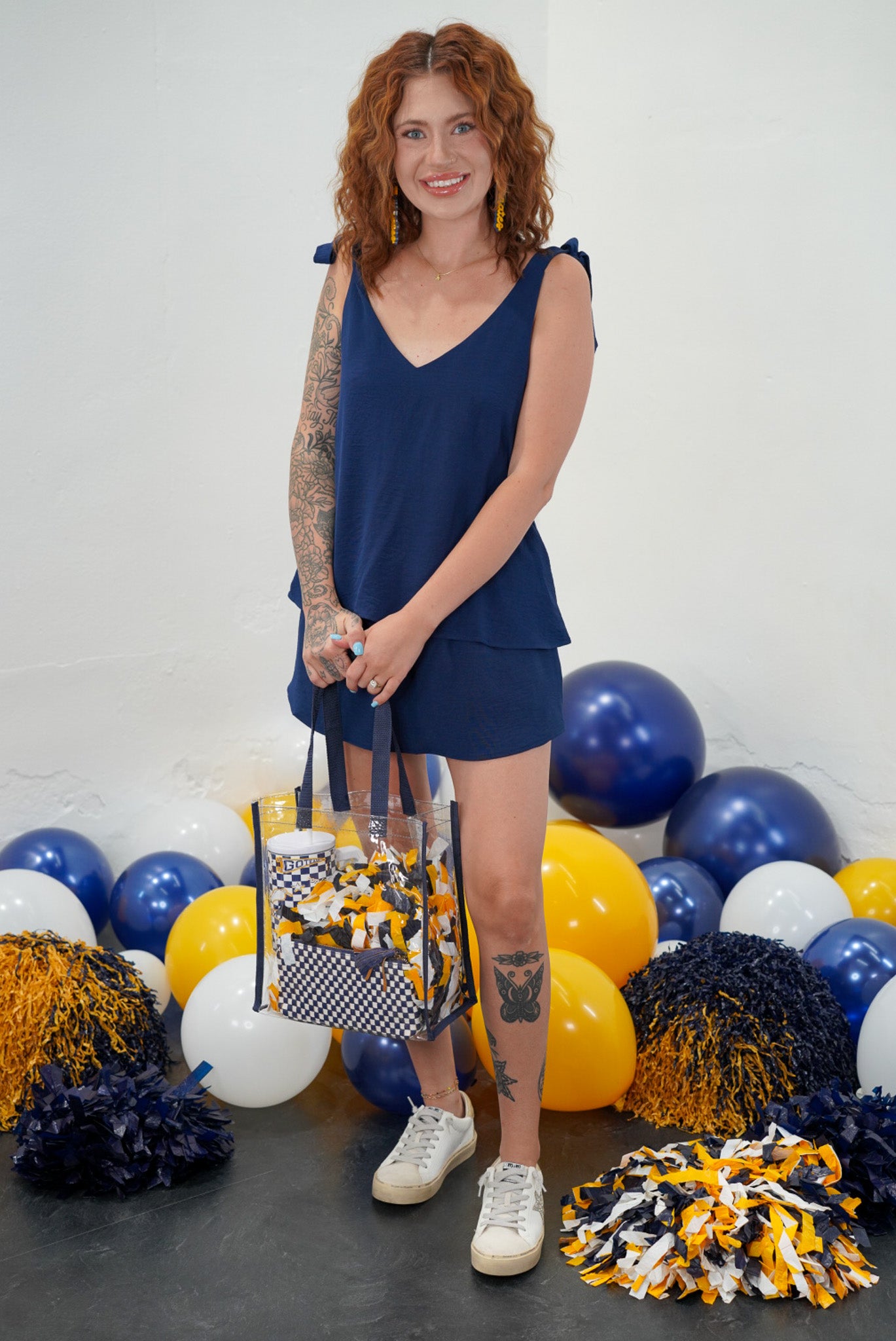 Verona Navy Flowy Top