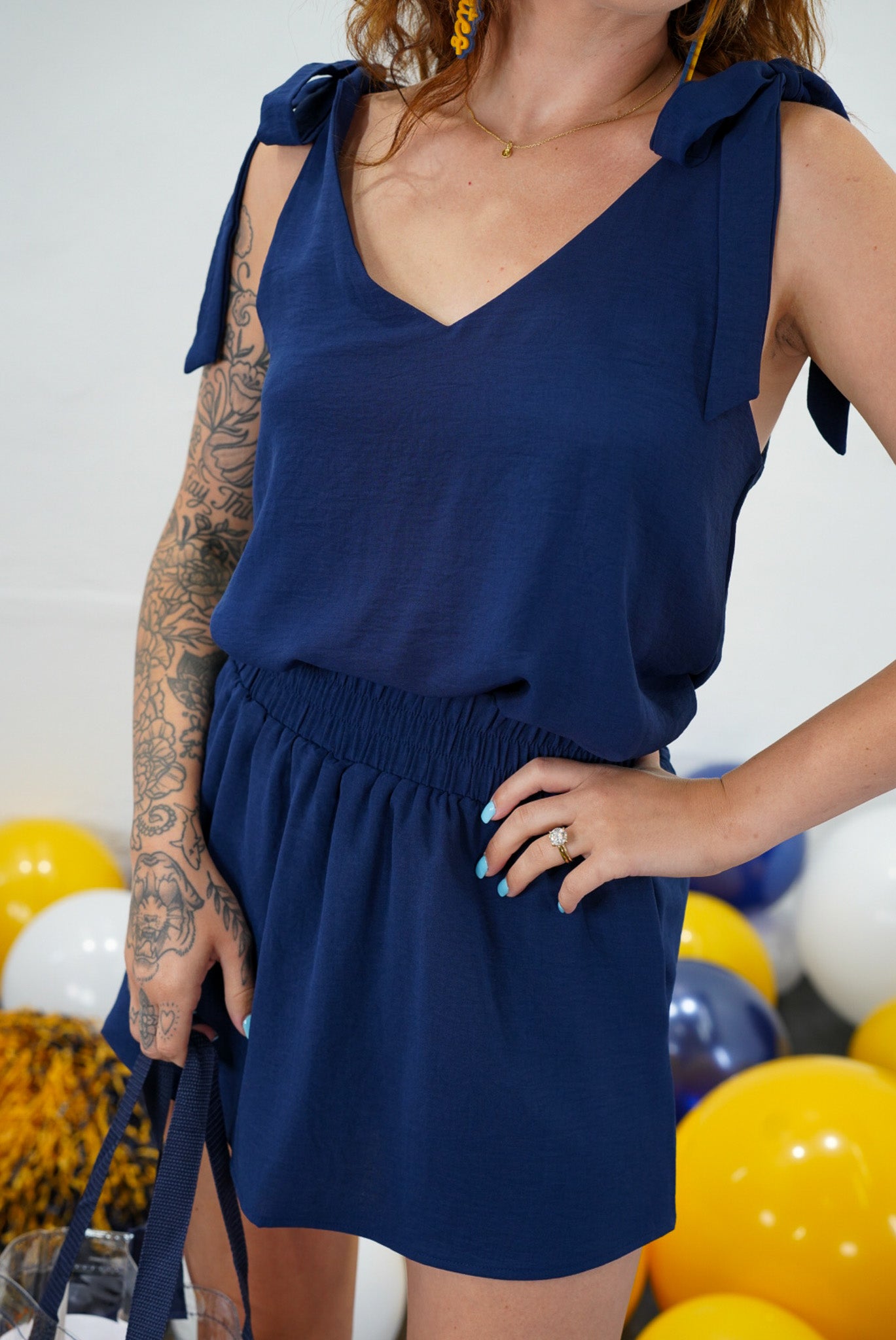 Verona Navy Flowy Top