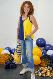 Brightside Colorblock Navy/Yellow Tank
