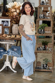 Anchors Up Striped Denim Pants