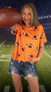 TOUCHDOWN Orange Football Tee *Final Sale*