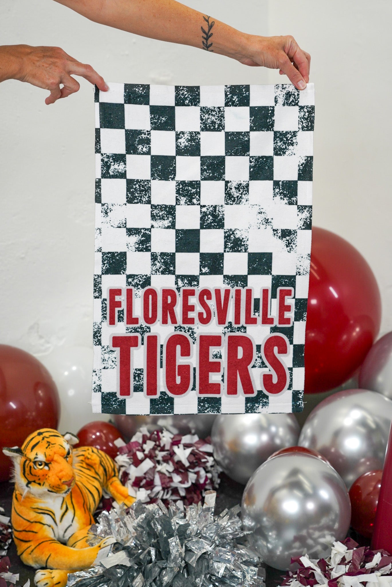 Floresville Tigers Checkered Rally Towel