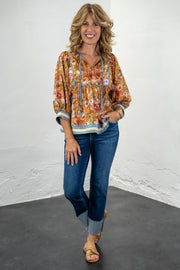 Hazel Camel Floral Top