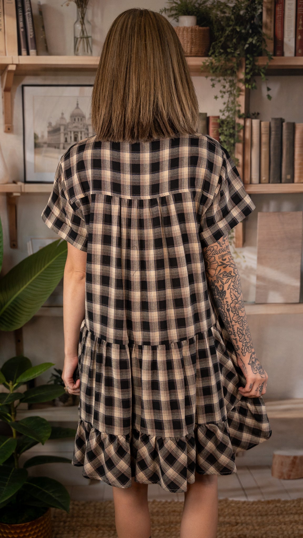 Alexandria Black Plaid Dress