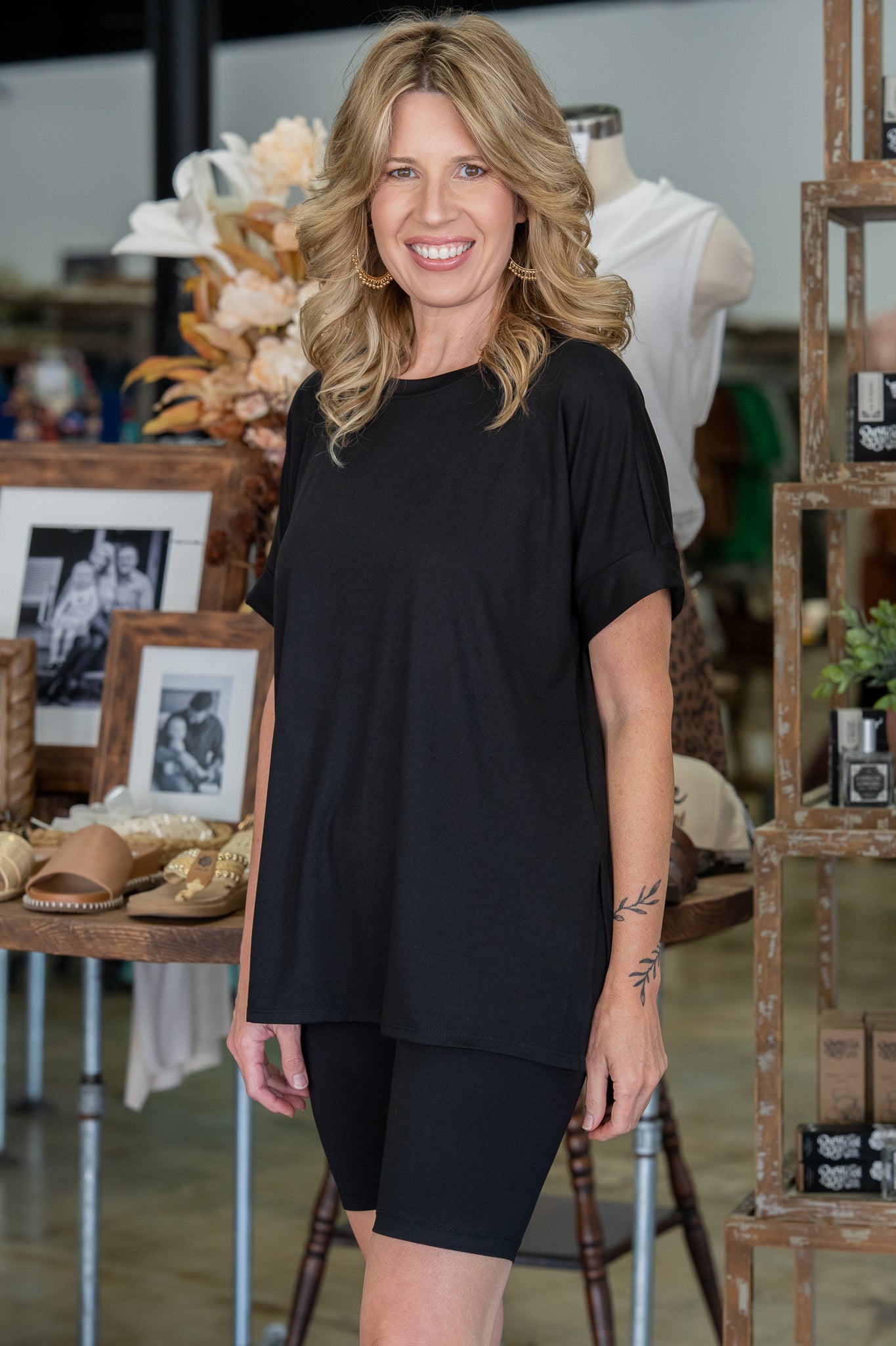 Everyday Comfort Black Biker Short Set