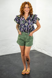 Calyn Olive Cuffed Shorts