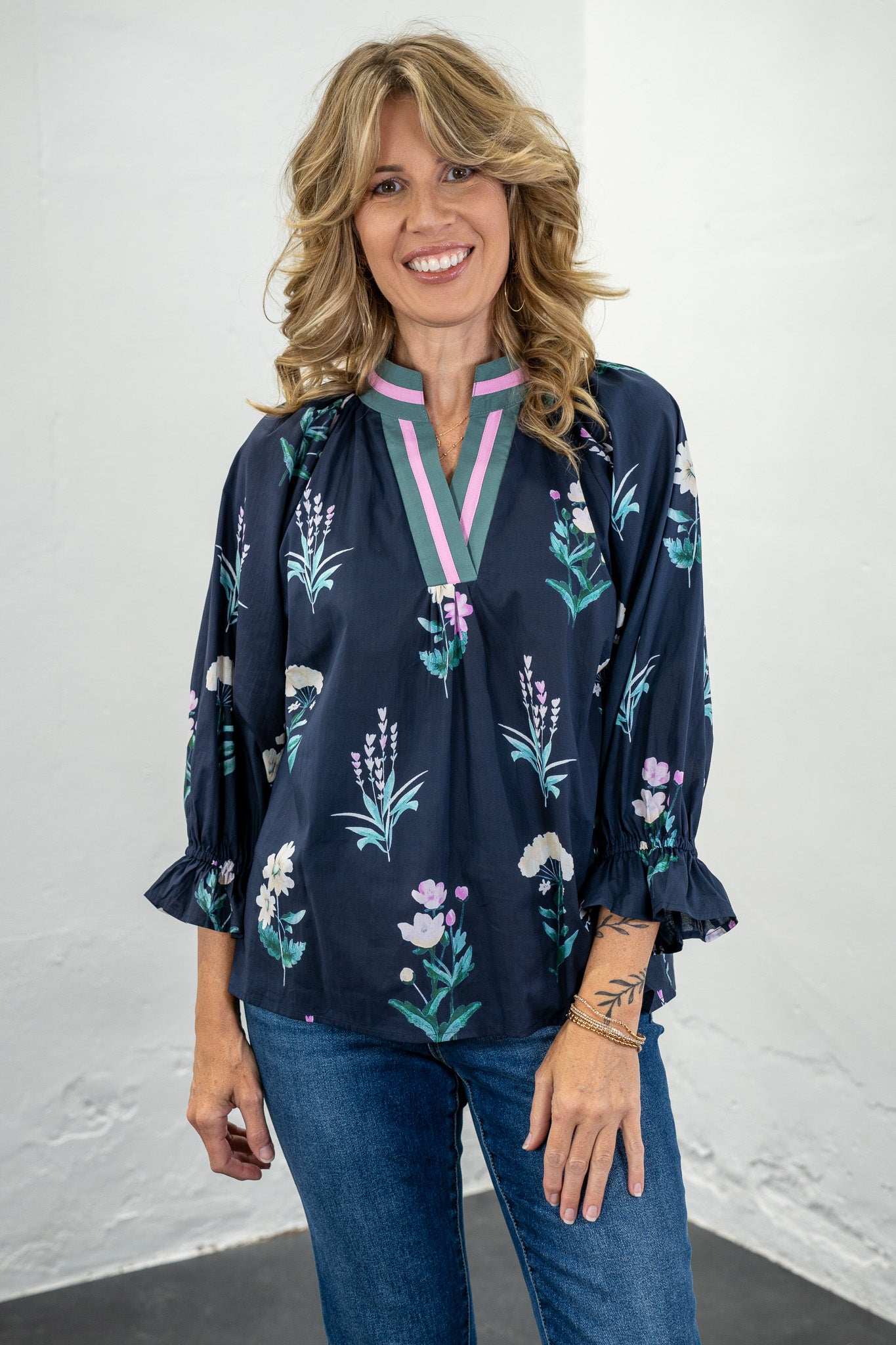 Moonlit Meadow Navy Top