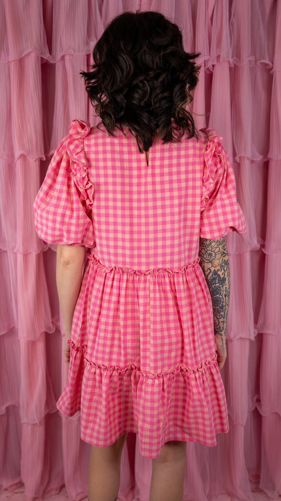 Juni Pink Gingham Dress