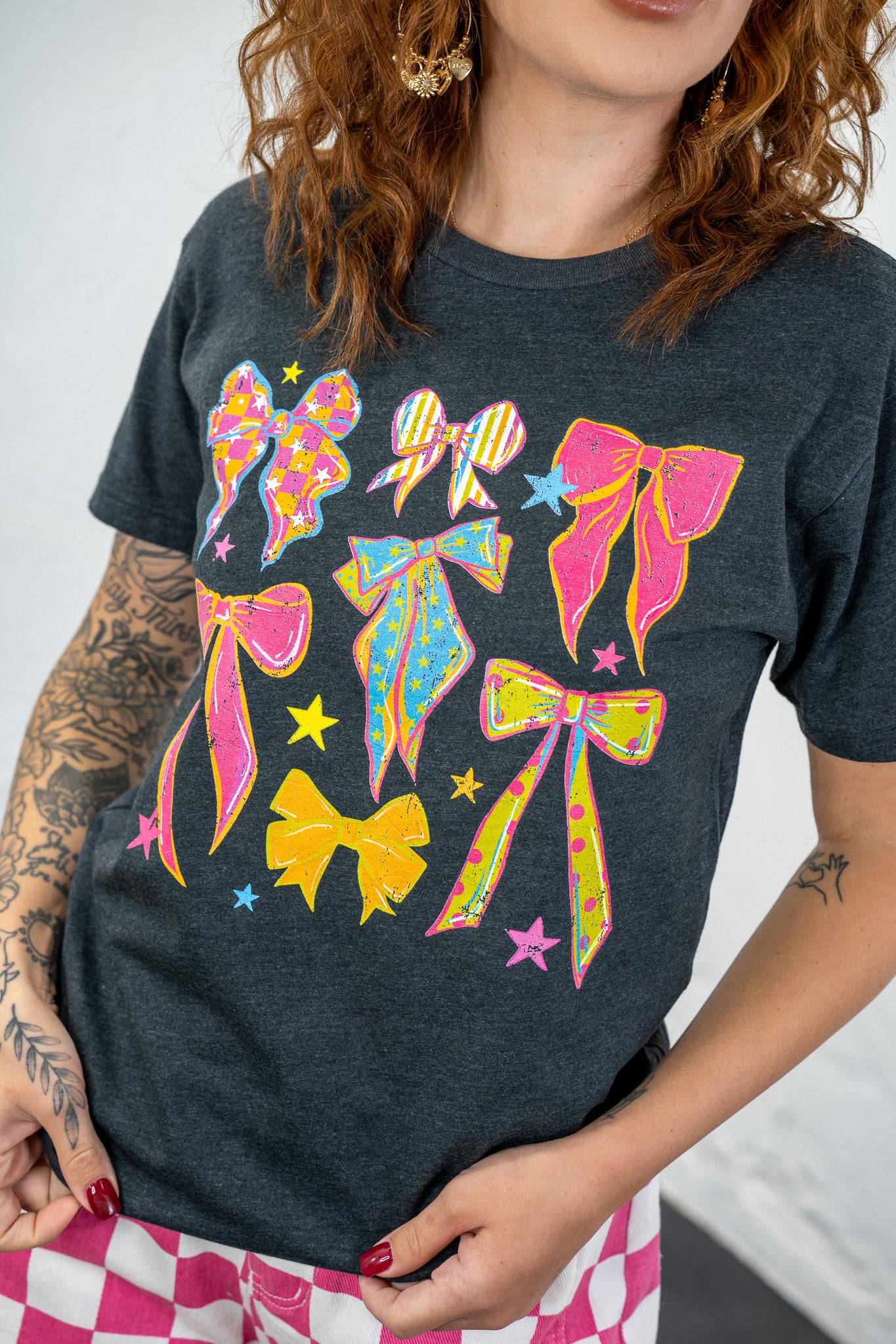 Retro Color Pop Bow Tee