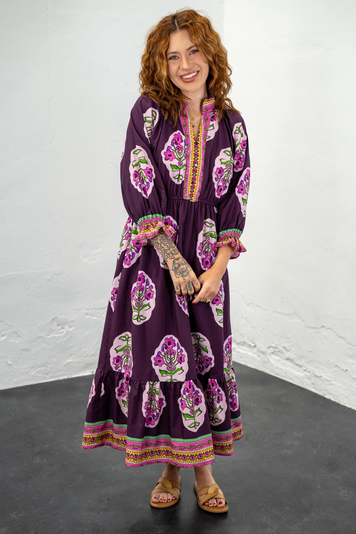 Jalisa Plum Floral Dress