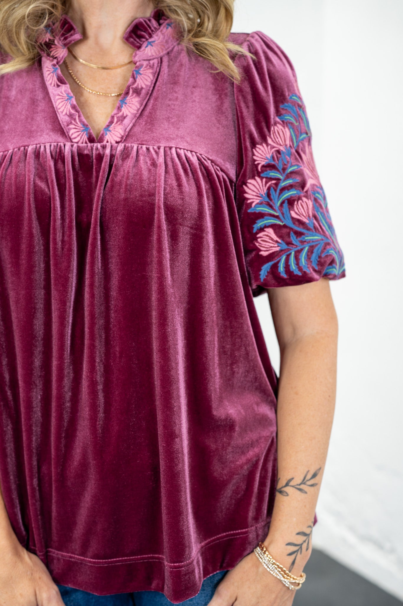 Ashley Dark Mauve Velvet Top