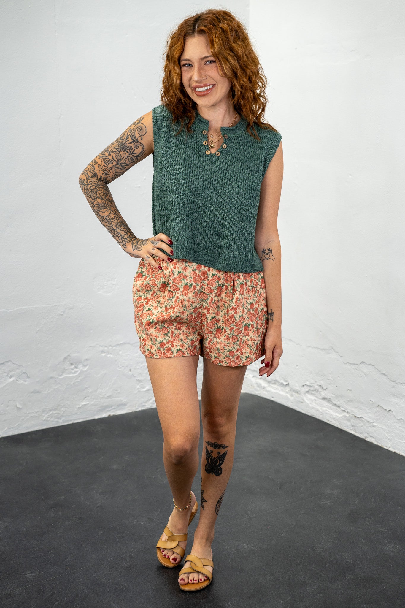Lana Floral Corduroy Shorts