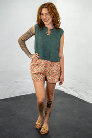 Lana Floral Corduroy Shorts