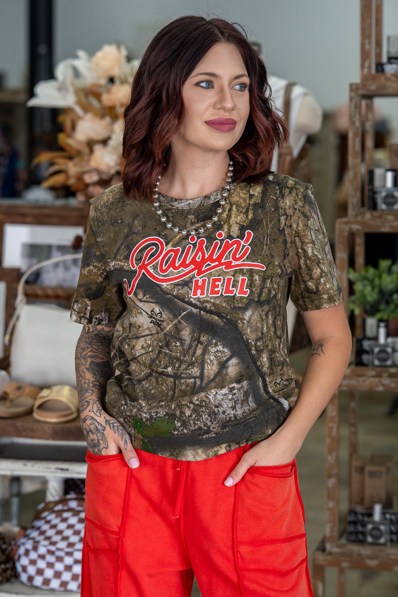 Raisin' Hell Camo Tee