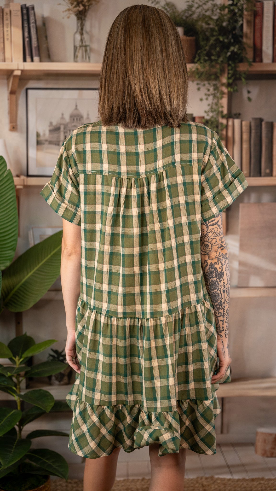 Alexandria Green Plaid Dress