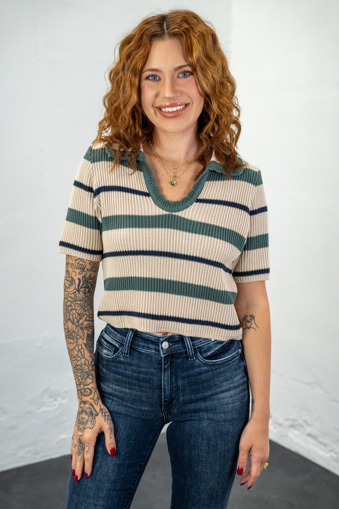 Sawyer Ash Jade Striped Top