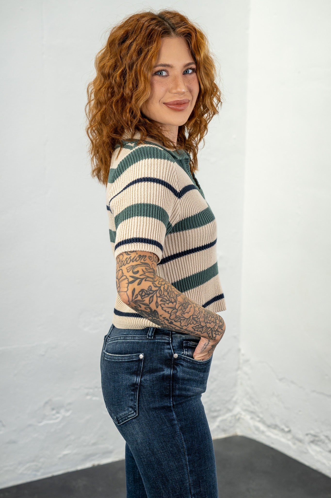 Sawyer Ash Jade Striped Top
