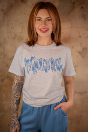 Blue & White Floral MAMA Tee